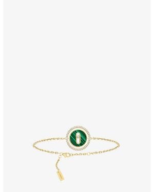 Messika Lucky Move Small 18Ct- Malachite And 0.18Ct Diamond Bracelet - White