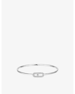 Messika Move Uno Small Flex 18Ct And 0.14Ct Diamond Bracelet - White