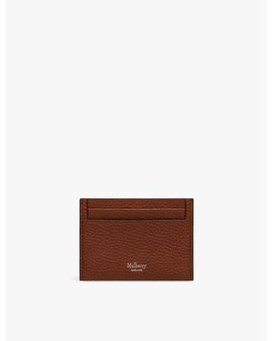 Mulberry Logo-Embossed Four-Slot Leather Card Holder - Brown