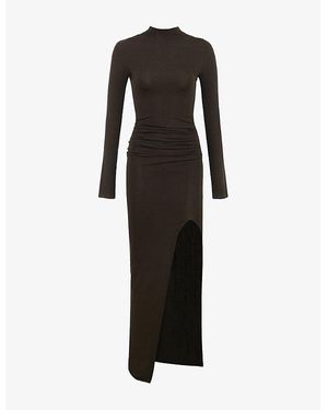 House Of Cb Anais Long-Sleeved Knitted Maxi Dress - Black