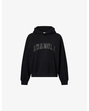 ADANOLA Varsity Oversized Cotton Hoody - Black