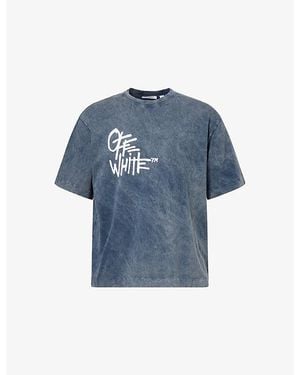 Off-White c/o Virgil Abloh Vibe Arrow Cotton-Jersey T-Shirt - Blue