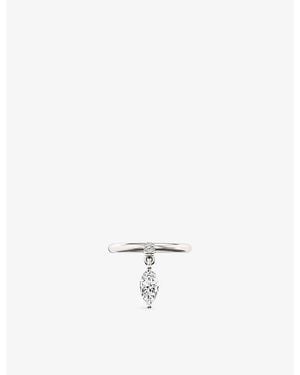 Iphoria Mini Pierced Sterling- And Marquise-Cut Topaz Drop Ring - White