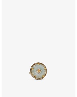 Nadine Aysoy Celeste 18Ct- 0.19Ct Diamond, 1.11Ct Sapphire And 23.65Ct Jade Ring - White