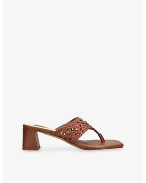 Dolce Vita Barlo Faux-Leather Heeled Sandals - Brown