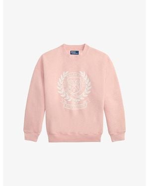 Polo Ralph Lauren X Wimbledon Logo-Print Cotton Sweatshirt - Pink