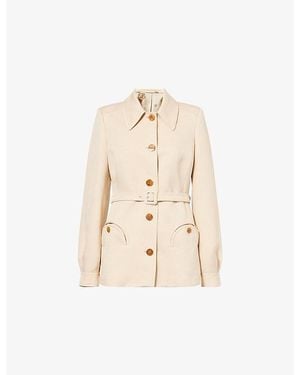 Blazé Milano Paint Belted Woven Jacket - Natural