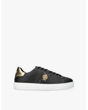 Versace Greca Medusa Leather Trainers - Black