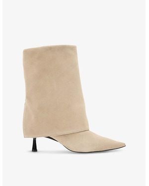 AllSaints Odyssey Folding Suede Knee-High Boots - Natural