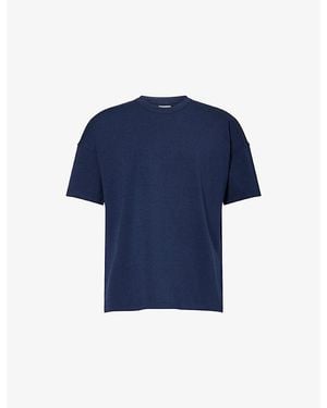 Skims Lounge Relaxed-Fit Cotton-Blend Jersey T-Shirt - Blue
