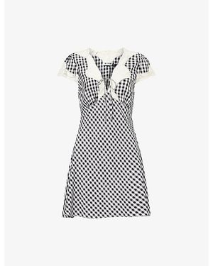 RIXO London Lacie Gingham-Print Woven Mini Dress - Blue