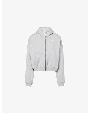 GYMSHARK Cosy Luxe Zip-Through Sweat-Jersey Hoody - White