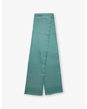 Tom Ford Diamond-Pattern Silk-Jacquard Scarf - Green