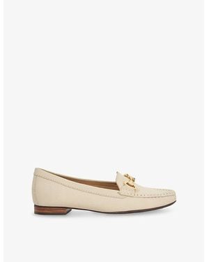 Dune Glenniee Snaffle-Embellished Suede Lloafers - Natural