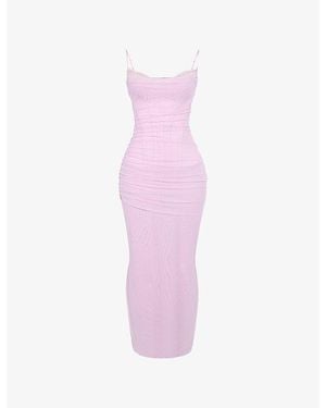 House Of Cb Nalini Corseted Stretch-Woven Maxi Dress - Pink