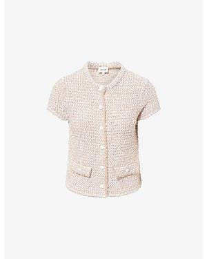 ME+EM Tweed Cap-Sleeve Cotton-Blend Jacket - Natural