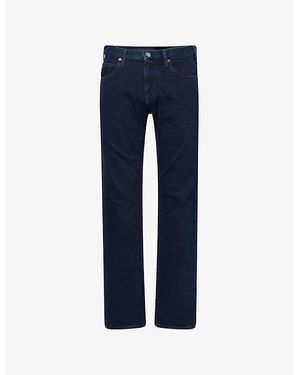 Emporio Armani Regular-Fit Straight-Leg Denim Jeans - Blue