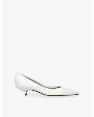 The Row Liisa Kitten Two 35 Leather Court Shoes - White