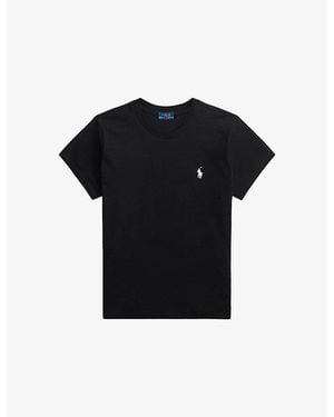 Polo Ralph Lauren Logo-Embroidered Short-Sleeve Cotton T-Shirt - Black