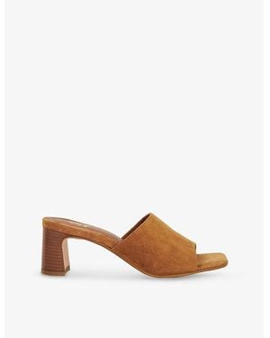 Dune Jule Suede Heeled Mules - Brown