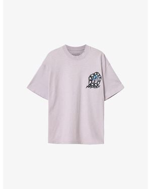 AllSaints Affix Graphic-Print Cotton T-Shirt - Purple