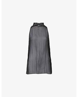 Camilla & Marc Vento Mock-Neck Woven Top - Blue