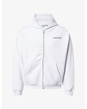 The Couture Club Micro Copyright Logo-Print Cotton Hoody - White