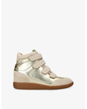 Steve Madden Mustang Wedge Suede Sneakers - Natural