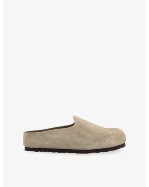 Birkenstock Amsterdam Wrapped Suede Clogs - White