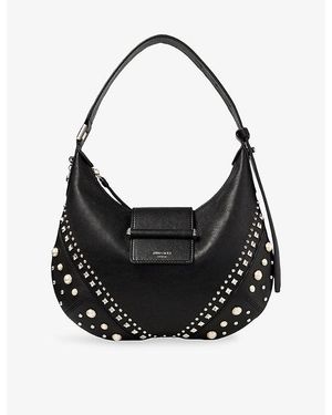 Jimmy Choo Bar Hobo Small Leather Shoulder Bag - Black