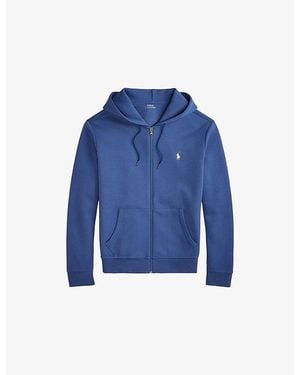 Polo Ralph Lauren Logo-Embroidered Zipped Cotton-Blend Hoodie - Blue