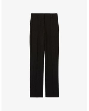 Claudie Pierlot Cigarette-Leg High-Rise Stretch-Woven Trousers - Black