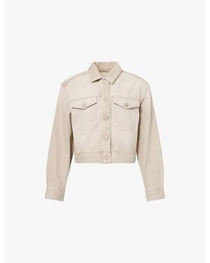 PAIGE Michele Cropped Cotton Denim Jacket - Natural