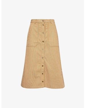 ME+EM Stripe Cotton-Twill Maxi Skirt - Natural