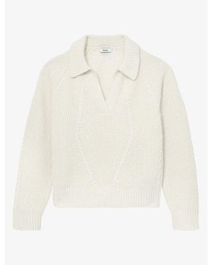Reiss Lindy Cable-Knit Wool And Cashmere-Blend Sweater - White