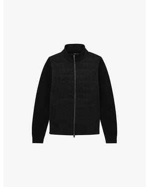 Reiss Bram Quilted Zip-Through Stretch-Woven Jacket - Black
