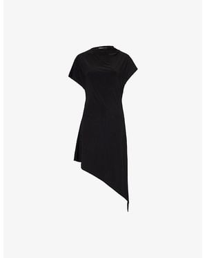 Sandy Liang Sonar Asymmetric Stretch-Jersey Mini Dress - Black