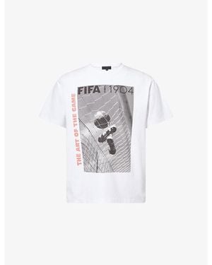 FIFA 1904 Goal Post Graphic-Print Cotton T-Shirt - White