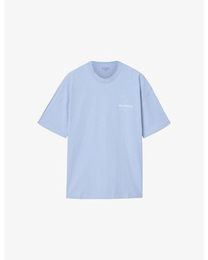 AllSaints Underground Logo-Print Relaxed-Fit Cotton T-Shirt - Blue