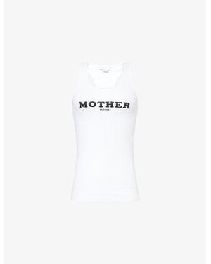 Stella McCartney Text-Print Ribbed Stretch-Cotton Top - White