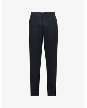 Orlebar Brown Cornell Branded-Hardware Regular-Fit Straight-Leg Linen Pants - Blue