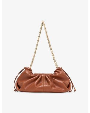 Maje Milpli Leather Clutch Bag - Brown