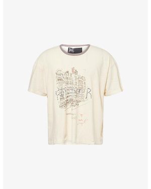 Paly Hollywood Chelsea Hotel Graphic-Print Cotton T-Shirt - Natural