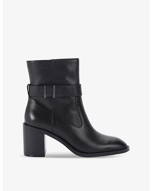 Carvela Kurt Geiger Stirling Block-Heel Leather Ankle Boots - Black