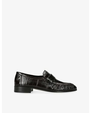 The Row Soft Eel Leather Loafers - Black