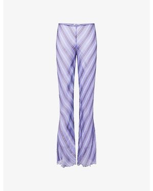 Rat & Boa Sonni Striped Sheer Pants - Purple