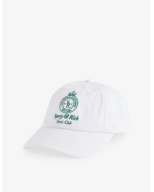 Sporty & Rich Crown Tennis Cotton Baseball Cap - White