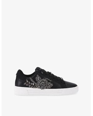 Carvela Kurt Geiger Mortella Faux-Leather Low-Top Sneakers - Black