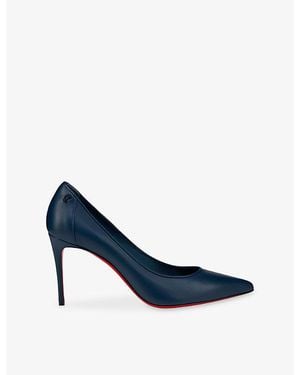 Christian Louboutin Sporty Kate 85 Leather Heeled Courts - Blue