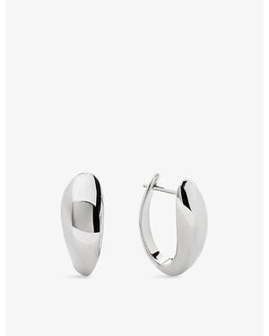 Monica Vinader Nura Reef Large 925 Sterling Hoop Earrings - White